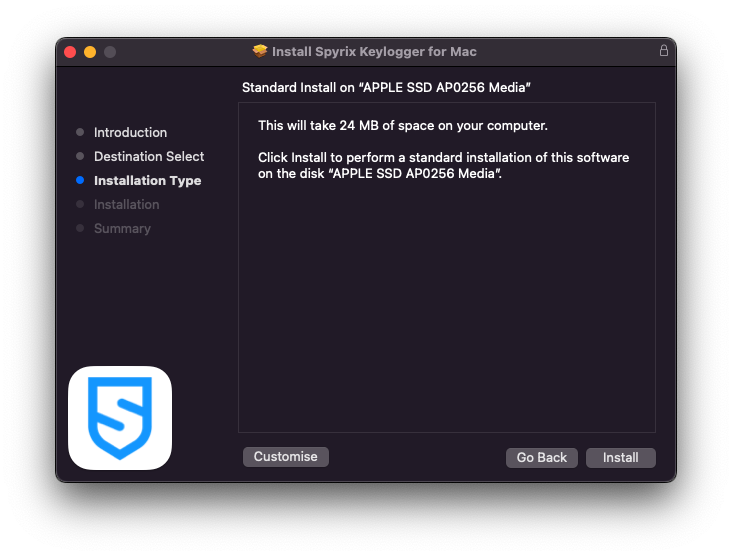how to install spyrix keylogger for mac