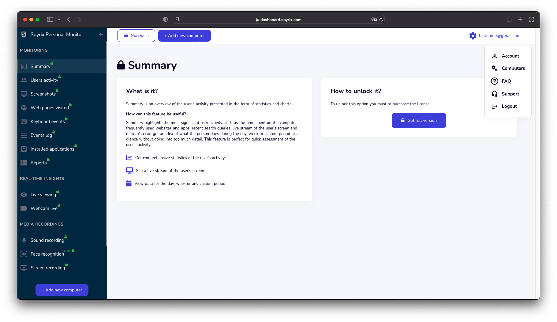 how to register the license on the dashboard